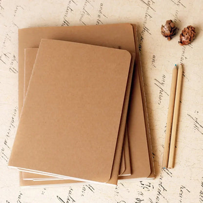 Notebook A5 Kraft Cover Vintage Diary Blank/grid/lined Stationery Planner Writing Paper For Students School Office Supplies